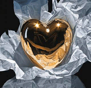 Gif animé coeur en or